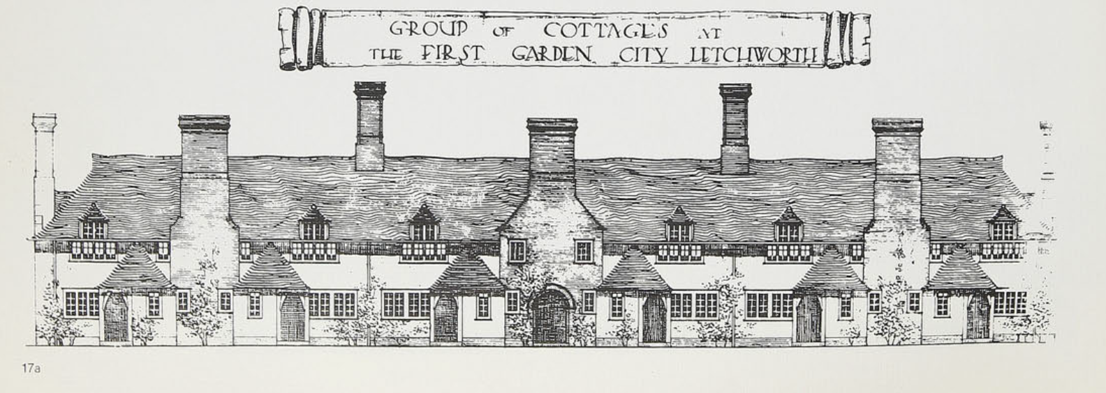 Group of Cottages at the First Garden City Letchworth — referencia inglesa para el diseño de Triana