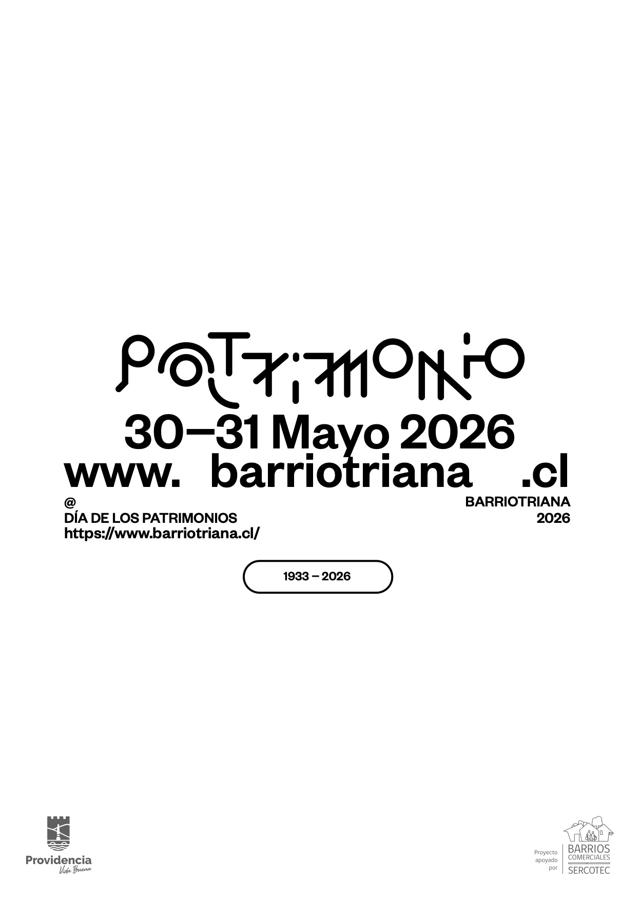 Día de los Patrimonios · 30—31 mayo 2026 · barriotriana.cl